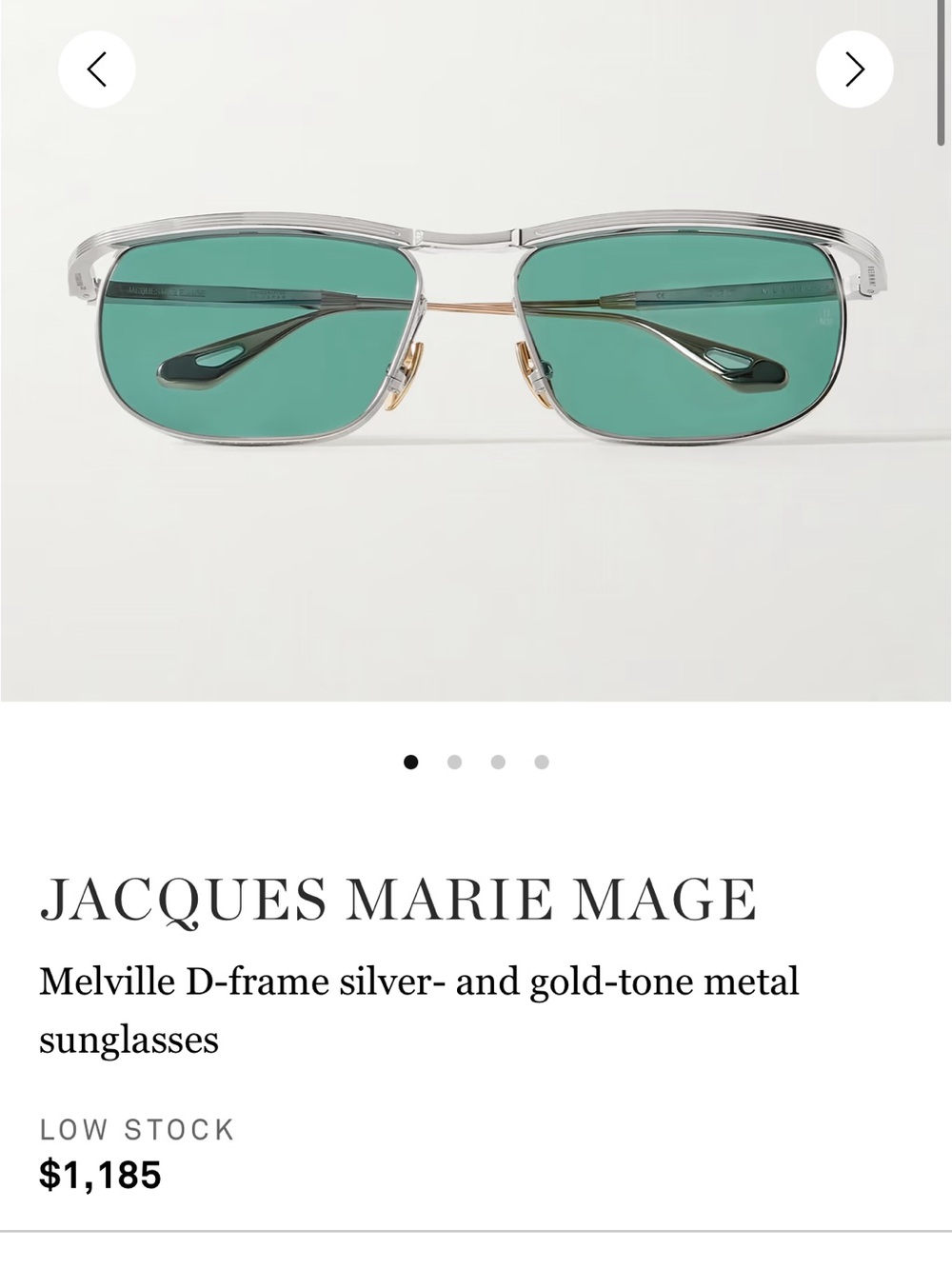 Jacques Marie Mage Melville Silver Frame Sunglasses - Picture 2 of 8